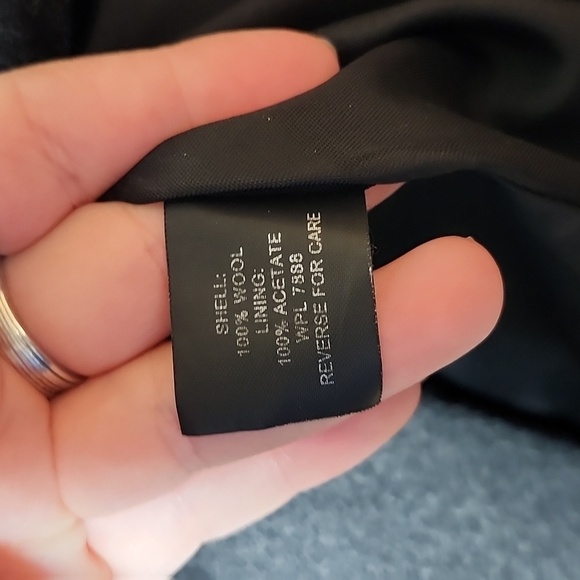 Anne Klein 100 Percent Wool Double Breasted Gray Long Coat Overcoat Womens 12 - Picture 6 of 9